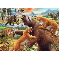 Puzzles 2 x 24 pièces : Mammouths et dinosaures - Ravensburger