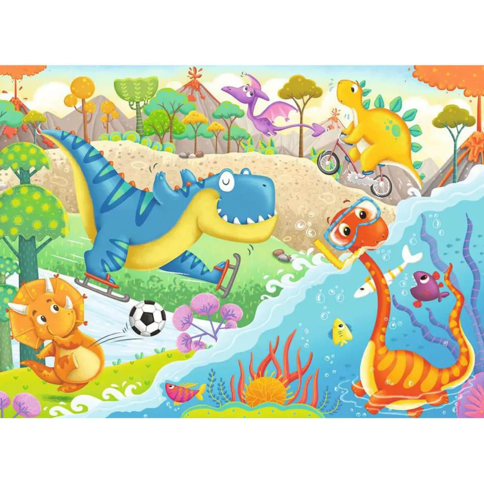 Puzzles 2 x 12 pièces : Mes dinos préférés - Ravensburger