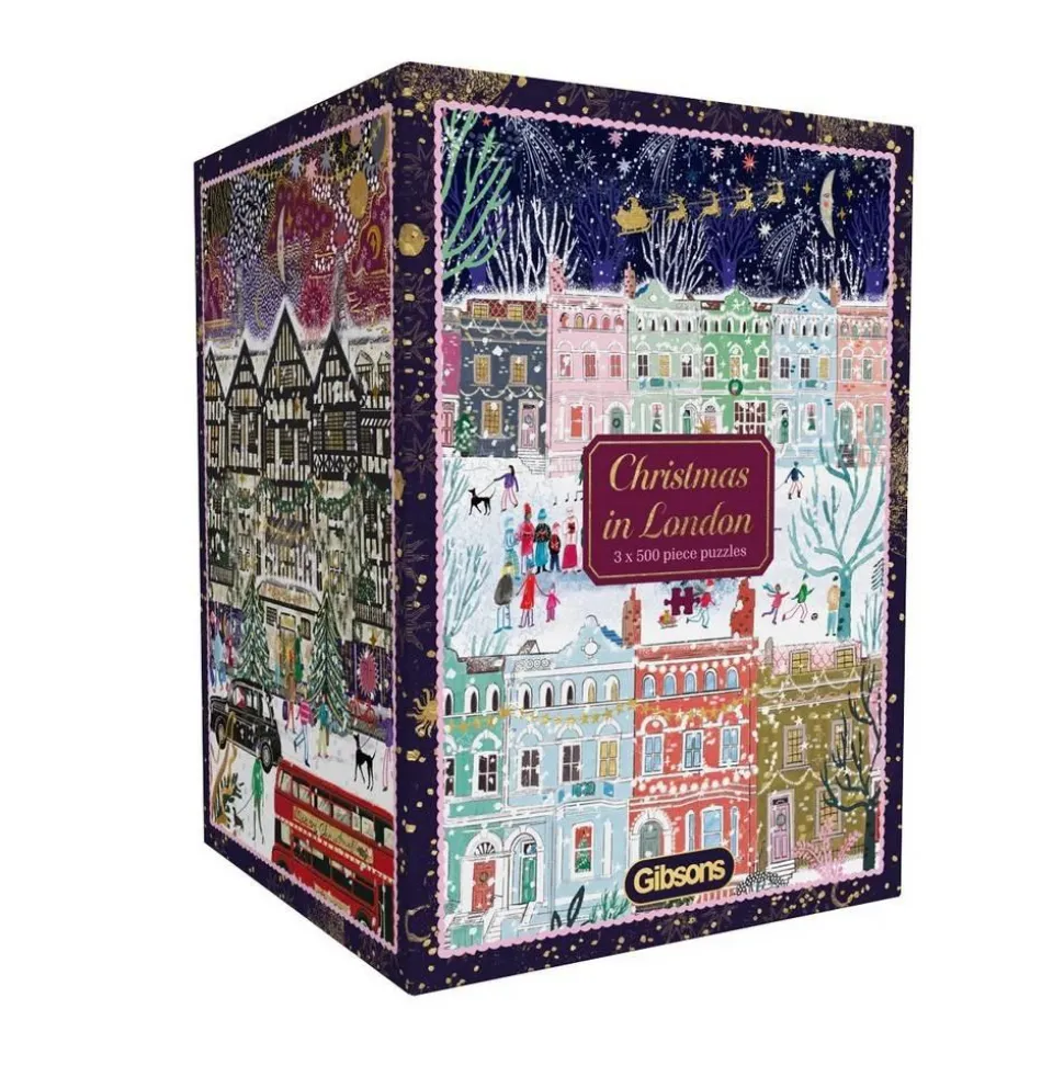 Puzzles 3 x 500 pièces : Noël à Londres - Gibsons