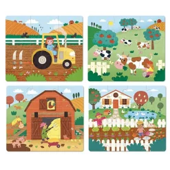Puzzles de 6 à 16 pièces : 4 puzzles évolutifs : La Ferme - Vilac