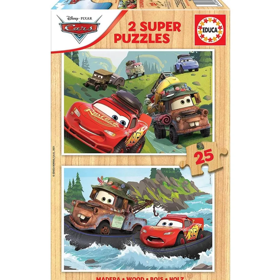 Puzzles en bois 2 x 25 pièces : Cars - Educa