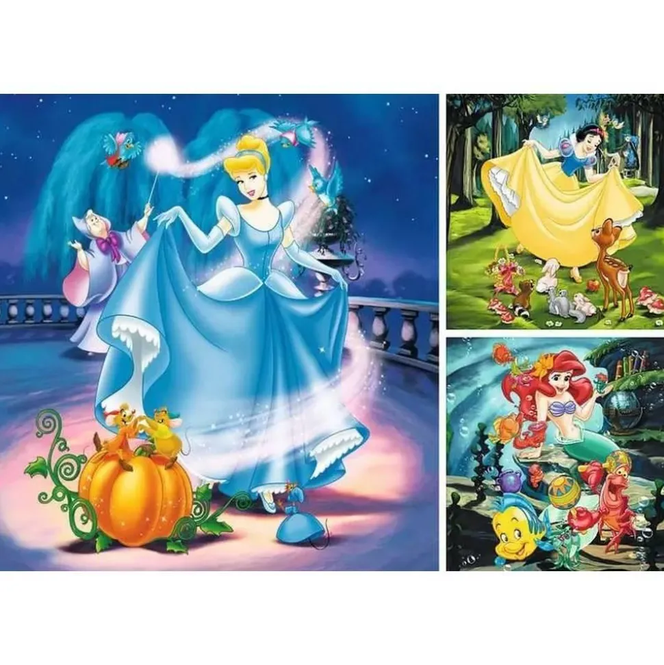 Puzzles 3x49 pièces : Blanche-Neige, Cendrillon, La petite sirène - Ravensburger