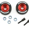 Roues Alu Anodisees Rouge Pour Barre Wheelie Bar (2) - Traxxas