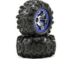 Roues Montees Collees Canyon At Jantes Bleues (2) - Traxxas