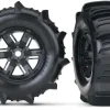ROUES MONTEES COLLEES X-MAXX NOIRES PNEUS PELLE (2) TRAXXAS - Traxxas
