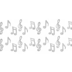 Sachet de 24 Confettis de table MUSIQUE en bois, Argent - RueDeLaFete