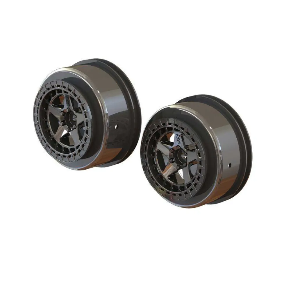 SC 2.2"/3.0" Wheel 14mm Hex Black Chrome (2) - ARRma