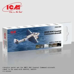 Set 6 peintures acrylique : Avion RAF Coastal Command WWII - ICM
