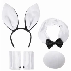 Set Bunny blanc & Noir luxe (5 pcs) - RueDeLaFete