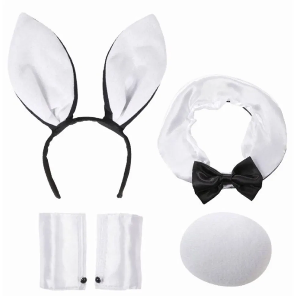 Set Bunny blanc & Noir luxe (5 pcs) - RueDeLaFete