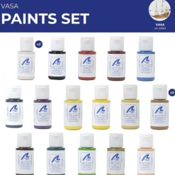 Set de 18 peintures pour Maquettes Navire de Guerre Suédois Vasa - Artesania