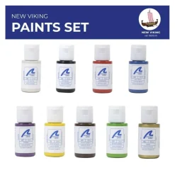 Set de 9 peintures pour maquette bateau - Navire Viking Drakkar - Artesania