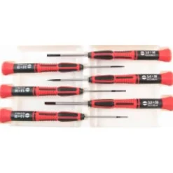 Set de 6 tournevis plat de précision (rouge) - Jperkins