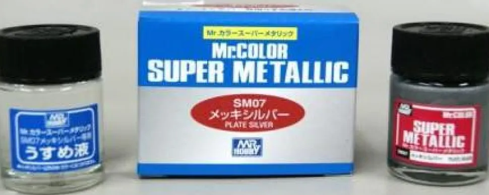 SM-07 Mr. Color Super Metallic - Plate Silver Metallic 2x18ml - Mr Hobby - Gunze