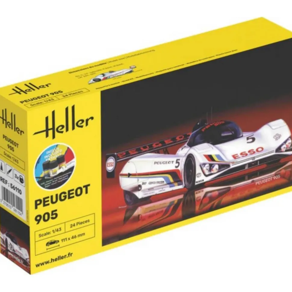 STARTER KIT : Maquette voiture : Peugeot 905 en 1:43 - Heller