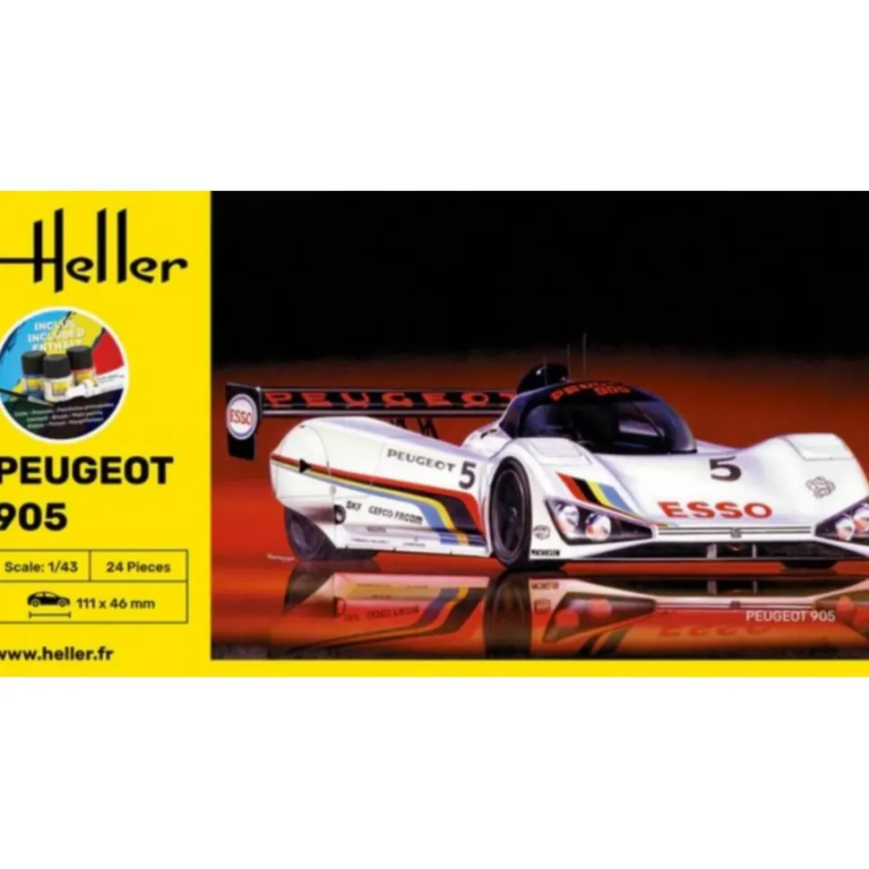 STARTER KIT : Maquette voiture : Peugeot 905 en 1:43 - Heller
