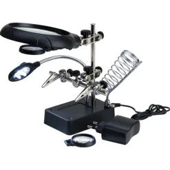 Troisième main avec 3 loupes et 5 led - Artesania